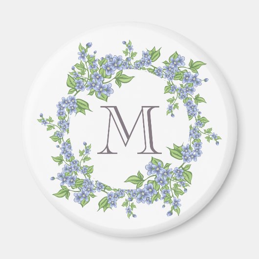 Bloemenkrans Monogram Magneet (Voorkant)
