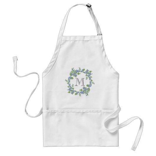 Bloemenkrans Monogram Standaard Schort (Voorkant)