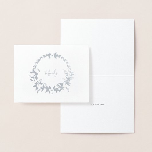 Bloemenkrans naam briefpapier folie kaarten (Display)