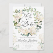 Bloemenkrans Oh Baby shower Kaart (Voorkant)