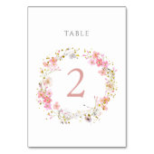 bloemenkrans ontwerptafelnummer kaart (Achterkant)