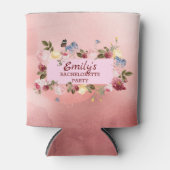 Bloemenkrans over Waterverf achtergrond Blikjeskoeler (Voorkant)