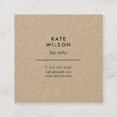 Bloemenkrans paarse bloemen kraft vierkante visitekaartje (Achterkant)