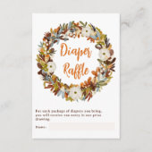Bloemenkrans pompoen luier loterij baby shower informatiekaartje (Voorkant)