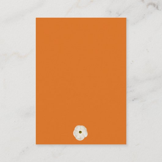 Bloemenkrans pompoen register baby shower informatiekaartje (Achterkant)