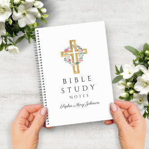 Bloemenkrans Religieus Kruis Bijbelstudie Notitieboek