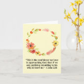 Bloemenkrans religieuze groet inspirerend citaat kaart (Gele Bloem)