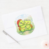 Bloemenkrans Ronde Sticker (Envelop)