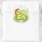 Bloemenkrans Ronde Sticker (Tas)