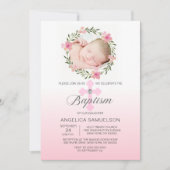 Bloemenkrans Roze DAPTISME MEISJE | FOTO Kaart (Voorkant)