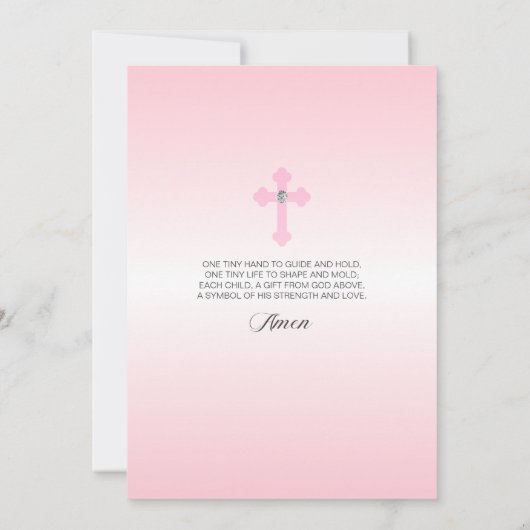 Bloemenkrans Roze DAPTISME MEISJE | FOTO Kaart (Achterkant)