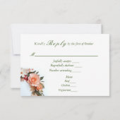 Bloemenkrans rozen madeliefjes bruiloft RSVP kaartje (Achterkant)