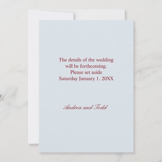 Bloemenkrans rozen madeliefjes bruiloft save the date (Achterkant)