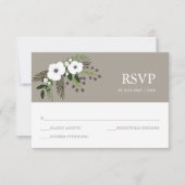 Bloemenkrans RSVP Card - taupe (Voorkant)