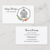 Bloemenkrans schuur Antiek Boerderij Visitekaartje (Voorkant / Achterkant)