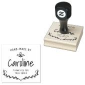 bloemenkrans script handgemaakt rubberstempel (Gestempeld)