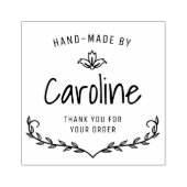 bloemenkrans script handgemaakt rubberstempel (Afrduk)