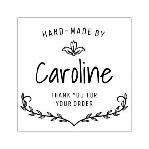 bloemenkrans script handgemaakt rubberstempel