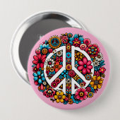 Bloemenkrans Teken Symbool Kleur Illustratie Kunst Ronde Button 4,0 Cm (Voorkant /achterkant)