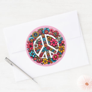 Bloemenkrans Teken Symbool Kleur Illustratie Kunst Ronde Sticker