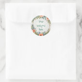 bloemenkrans tekst illustratie waterverf sticker (Tas)