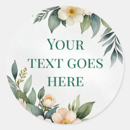 bloemenkrans tekst illustratie waterverf sticker