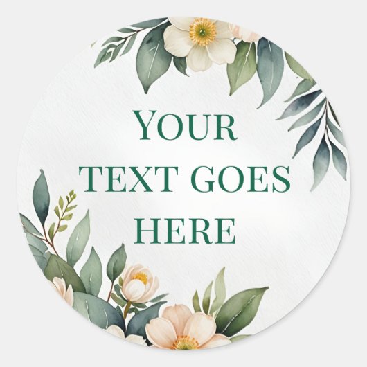 bloemenkrans tekst illustratie waterverf sticker (Voorkant)