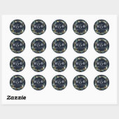 Bloemenkrans Trouw Monogram Navy Sticker (Vel)