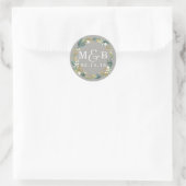 Bloemenkrans Trouw Monogram Sticker (Tas)