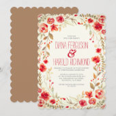  bloemenkrans tuin bruiloft uitnodigingen (Voorkant / Achterkant)