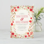  bloemenkrans tuin bruiloft uitnodigingen (Staand voorkant)