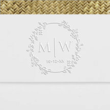 Bloemenkrans Twee Initiaal Trouw Monogram