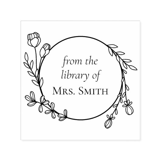 Bloemenkrans uit de bibliotheek van  zelfinktende stempel (Design)