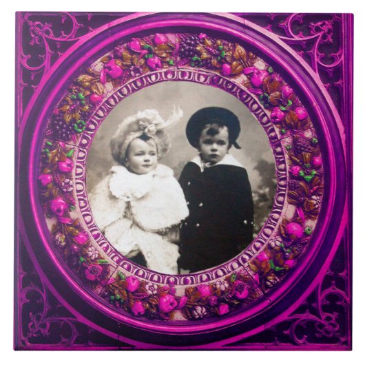 BLOEMENKRANS UIT DE FLORENTIJNSE RENAISSANCE IN RO TEGELTJE (Voorkant)