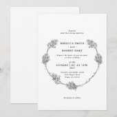 Bloemenkrans uitnodiging 01 (Voorkant / Achterkant)