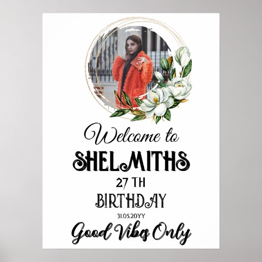 Bloemenkrans verjaardag poster (Voorkant)