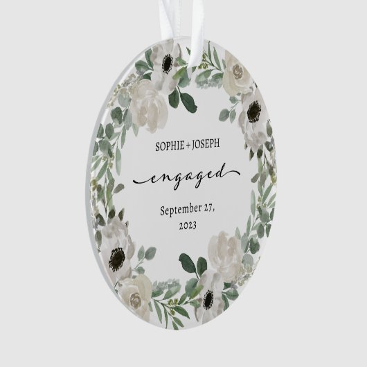  bloemenkrans | Verloving Keepsake Ornament (voorkant)