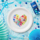 bloemenkrans Waterverf kunst Papieren Bordje (Feest)