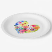 bloemenkrans Waterverf kunst Papieren Bordje (Gekanteld)