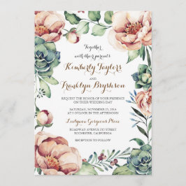  Bloemenkrans Waterverven Fall Wedding Kaart