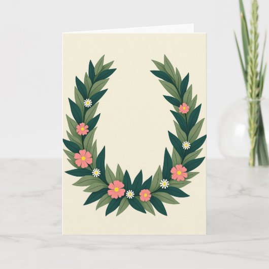 Bloemenkrans Wenskaart Kaart (Voorkant)
