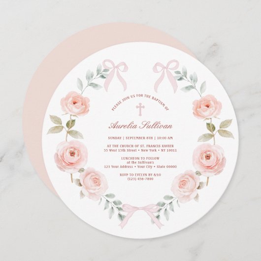 Bloemenkransdoop Kaart (Voorkant / Achterkant)