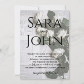 Bloemenkrant Rustic Wedding Invitation Kaart (Voorkant)