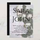 Bloemenkrant Rustic Wedding Invitation Kaart (Voorkant / Achterkant)