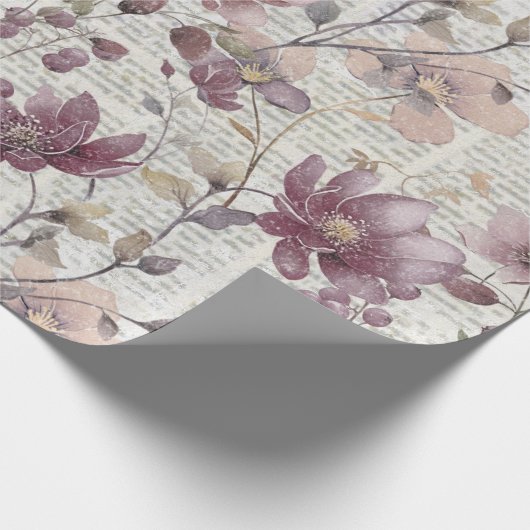  bloemenkrantenpatroon cadeaupapier (Hoek)