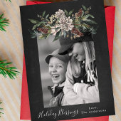  bloemenkrijt kerst één foto feestdagenkaart