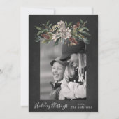  bloemenkrijt kerst één foto feestdagenkaart (Voorkant)