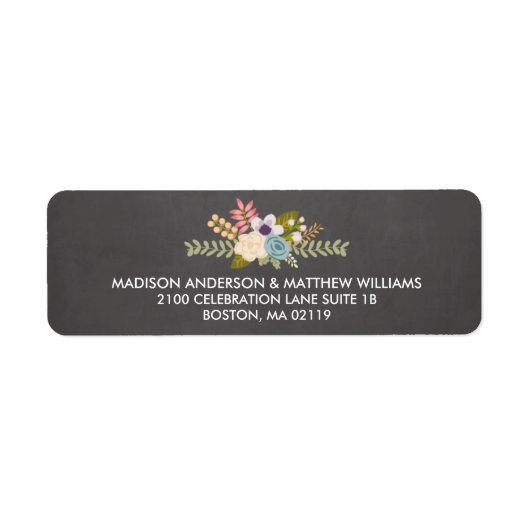 BLOEMENKRIJTBORD | ADRESLABELS TERUGSTUREN ETIKET (Voorkant)