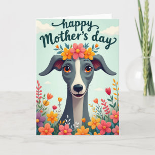 Bloemenkroon Hond Kunstkaart Kaart