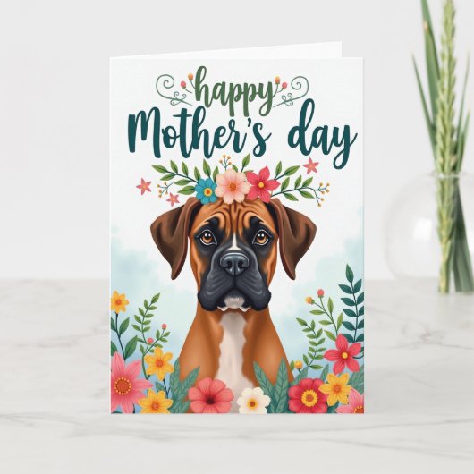 Bloemenkroon Hond Patroon Kaart (Voorkant)